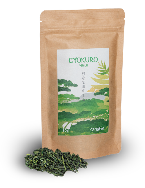 zanshin-tea gyokuro-hisui japanischer Grüntee Premium-Grüntee Verpackung Tee